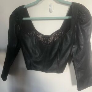 Victoria's Secret Black Leather Tank Top